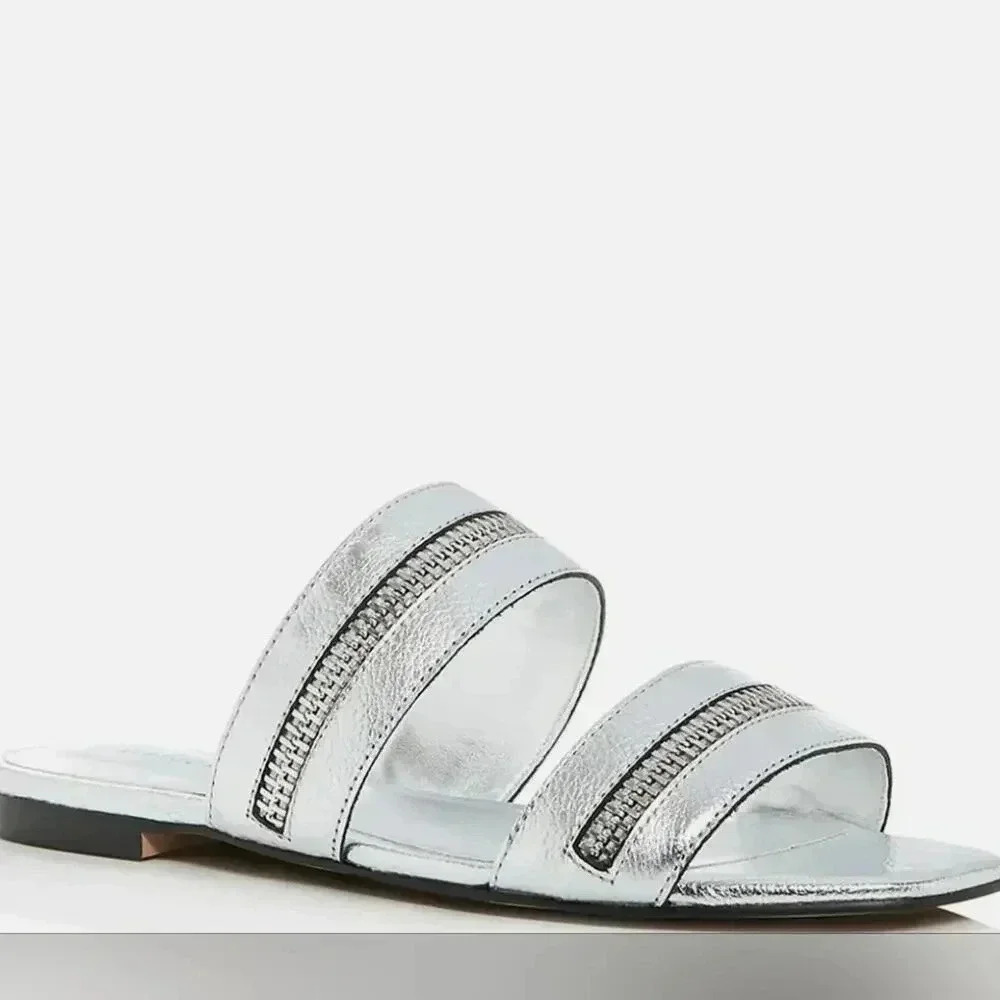 Rebecca Minkoff Shoes Rebecca Minkoff Marciann Zipper Leather Mules Size 9